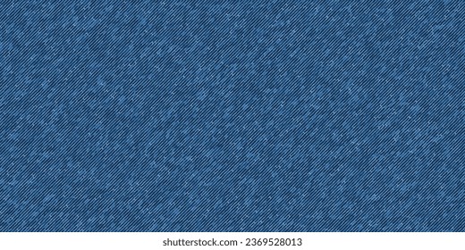 Denim sin soldadura con textura de grifo diagonal. Patrón infinito azul de lienzo con puntos. Material de tela de fusión. Resumen del fondo vectorial.