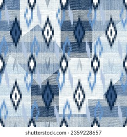 seamless denim patchwork pattern n textures background