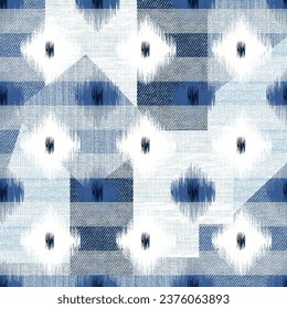 seamless denim patchwork pattern n textures background