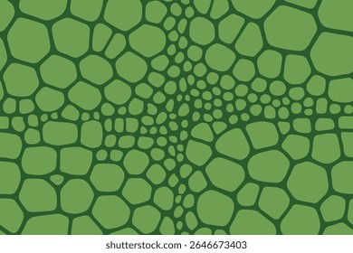 Mosaico verde denso sem costura de escamas reptilianas com dimensionamento gradiente, imitando padrão de pele de iguana.