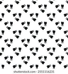 Seamless dental pattern, silhouette of human teeth