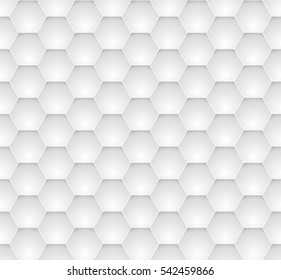 Seamless dented hexagons white wall texture.