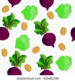 Seamless depicting three vegetables. It can be used for decoration kitchen accessories, tablecloths, fabrics, cutting boards or other