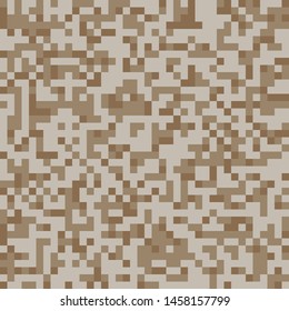 Seamless desert brown digital pixel military fashion camouflage pattern vector