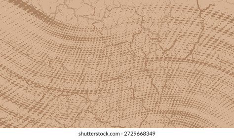 Nahtlose Wüste Cracked Earth Textur - trockener Boden Hintergrund Vektorgrafik