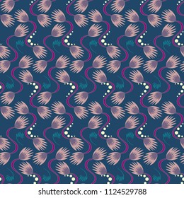 seamless design with abstract flower 