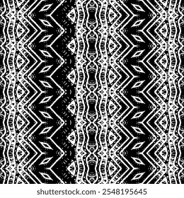 Seamless Design Art Pattern. Black Color Native Line Vector. Doodle Geo Art Batik. Ethnic Ink Scribble Batik. Simple African Pattern. Black Colour Dark Doodle Textile. Abstract Dark Tribal Design