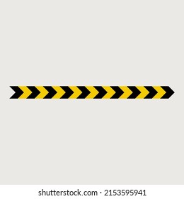 Seamless design black yellow arrow do not entry sign tape illustration, police line, warning safety danger line vector