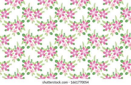 Diseño impecable de la hoja botánica con bello diseño de fondo floral rosa.