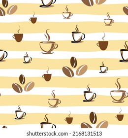 Diseño sin inconvenientes con café a rayas