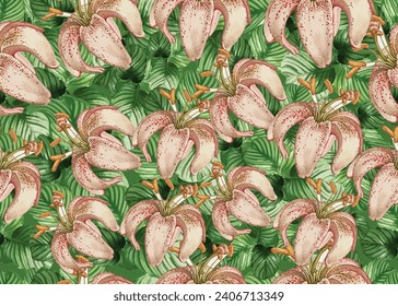 Seamless design. Colorful abstract flowers background.