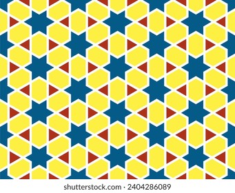 Seamless design of colorful islamic pattern for background. Colorful arabic texture.  
