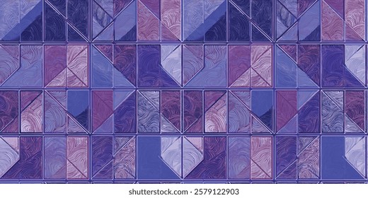 A seamless design featuring an intricate arrangement of triangles and rectangles in earthy and muted tones, with textured details, creating a modern and artistic aesthetic ideal for various decorative