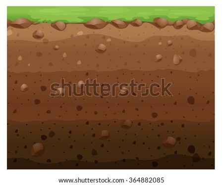 Seamless design with grass and underground illustration