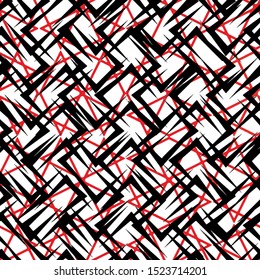 Seamless design.red lines Geometric complementary visual. Embroidered background texture for textile and fabric embroidery