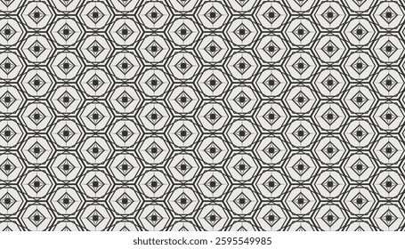 Seamless design with neat and symmetrical hexagonal elements, creating a modern and elegant impression. Suitable for backgrounds, fabric designs, or decorative elements