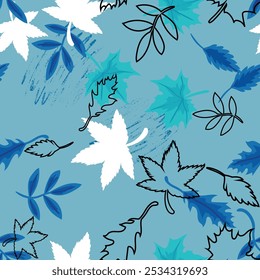 padrão de design sem costura com flores e galhos com folhas. Ilustrador de vetor