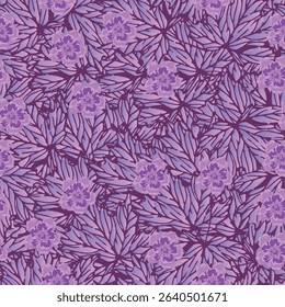 seamless design pattern with flowers and twigs with leaves. Vector illustrator