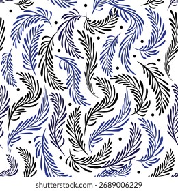 padrão de design sem costura com flores e galhos com folhas. Ilustrador de vetor