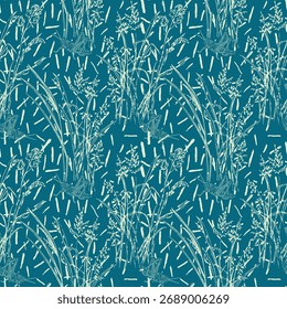 seamless design pattern with flowers and twigs with leaves. Vector illustrator