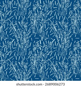 padrão de design sem costura com flores e galhos com folhas. Ilustrador de vetor