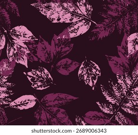 Patrón de diseño sin fisuras con flores y ramitas con hojas. Ilustrador de Vector