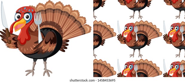 Seamless design pattern isolated on white illustration