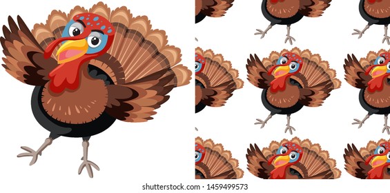 Seamless design pattern isolated on white illustration