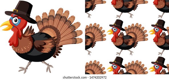 Seamless design pattern isolated on white illustration