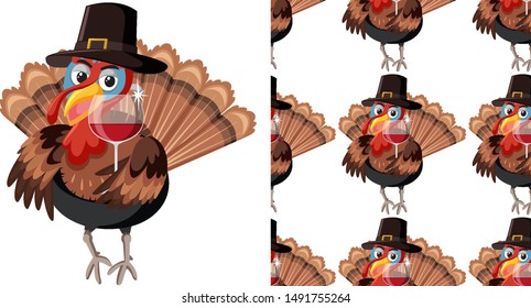 Seamless design pattern isolated on white illustration