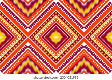 Seamless design pattern, traditional geometric pattern. brown orange yellow white vector illustration design, abstract fabric pattern, aztec style for textiles, wallpaper