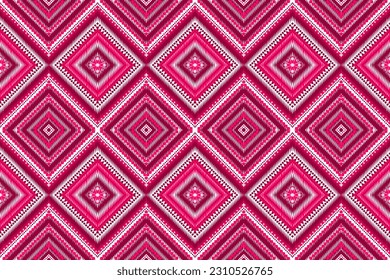 Patrón de diseño sin soldadura, patrón geométrico tradicional.Diseño de ilustraciones vectoriales marrón, blanco, rosa, blanco, patrón de tela abstracta, estilo azteca para textiles, papel pintado