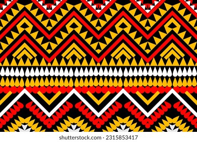 Seamless design pattern, traditional geometric pattern.red yellow white black vector illustration design, abstract fabric pattern, aztec style for textiles, 