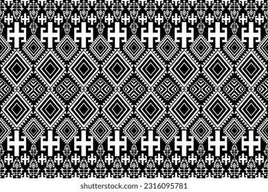 Seamless design pattern, traditional geometric pattern. white black vector illustration design, abstract fabric pattern, aztec style for textiles, 
