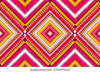 Seamless design pattern, traditional geometric pattern. brown white yellow red vector illustration design, abstract fabric pattern, aztec style for textiles, 