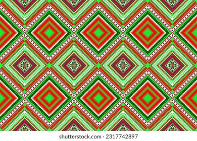 Seamless design pattern, traditional geometric zigzag pattern.red white green  vector illustration design, abstract fabric pattern, aztec style for textiles, 