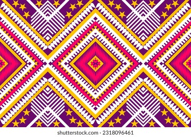 Seamless design pattern, traditional geometric zigzag pattern.pink white yellow purple  vector illustration design, abstract fabric pattern, aztec style for textiles, 