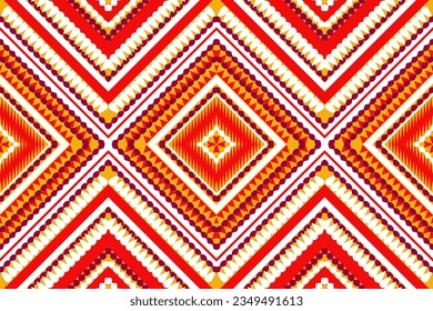 Seamless design pattern, traditional geometric zigzag pattern.yellow red white brown vector illustration design, abstract fabric pattern, aztec style for print textiles 