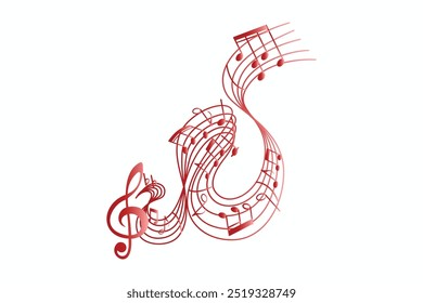 Seamless design pentagram melody with music notes gradient color free vector editable background