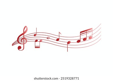 Seamless design pentagram melody with music notes gradient color free vector editable background