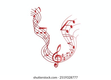 Seamless design pentagram melody with music notes gradient color free vector editable background