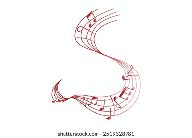 Seamless design pentagram melody with music notes gradient color free vector editable background