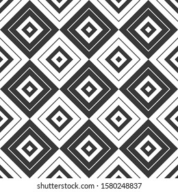 Seamless design texture. Black and white squares background template.