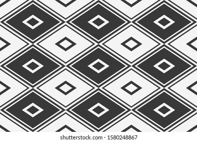 Seamless design texture. Black and white squares background template.