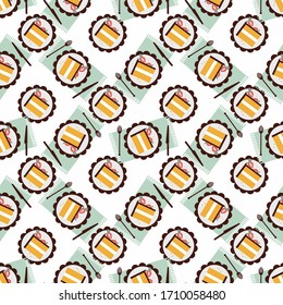 
Seamless design vector illustration on the theme of berries and food.