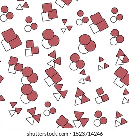 Seamless design.round and square combination Geometric complementary visual. Embroidered background texture for textile and fabric embroidery