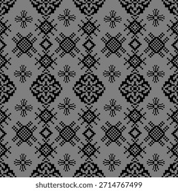 Diseños sin fisuras, superficies pixeladas, patrones de diamante o estelada, usando negro para un efecto llamativo, rico en cultura. Adecuado para textiles, impresión, decoración del hogar, alfombras e industrias de Fondo de pantalla.