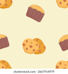 Padrão de sobremesa perfeito com bolinhos e biscoitos