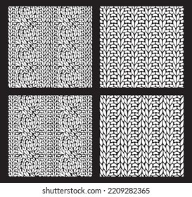 Seamless detailed knitted pattern. Vector Formats