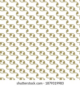 Seamless diagonal geometric pattern with points and curves. Golden seamless pattern. Abstract dinamic geometric pattern with gold points and curves.